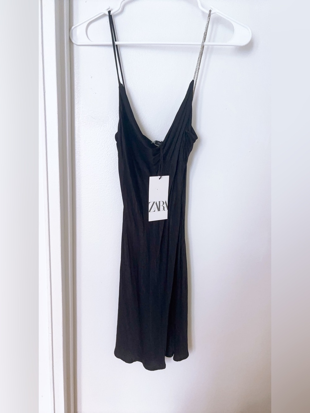 ZARA Black Slip Mini Dress with Delicate Straps